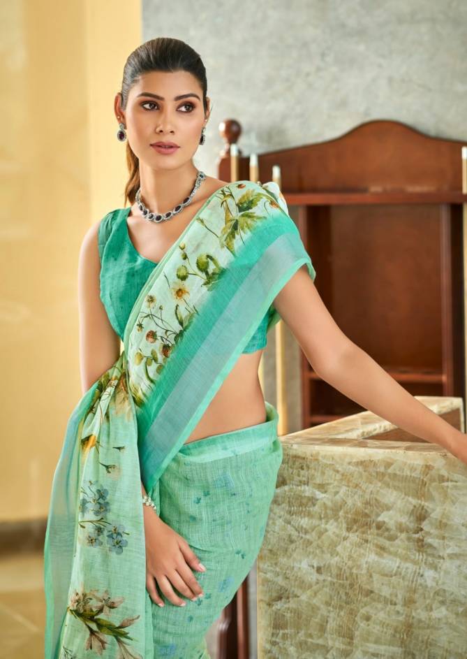 Vidhya Vol 5 By LT Linen Cotton Printed Sarees Wholesale Price In Surat